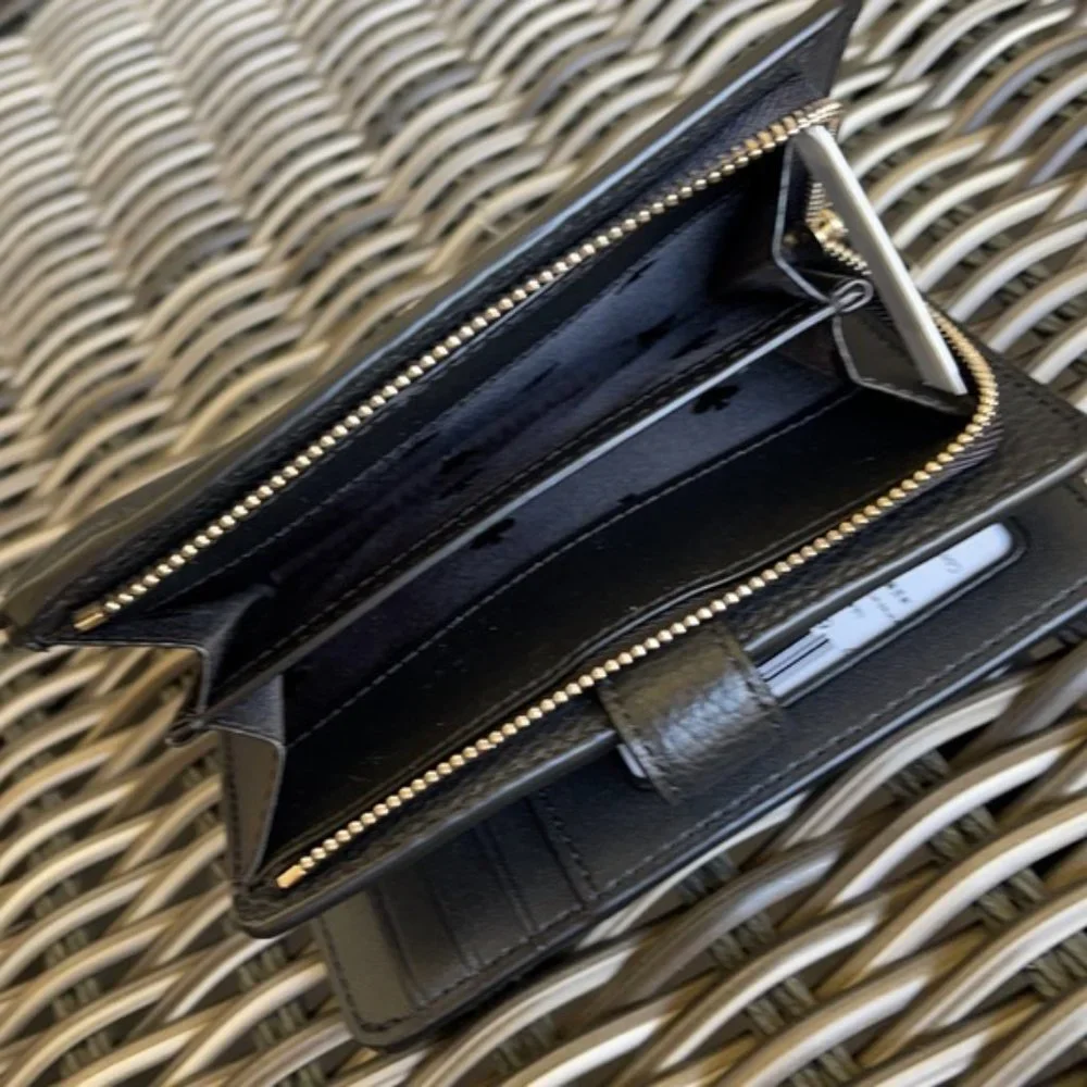 Kate Spade Leila Medium Compact Bifold Wallet Black